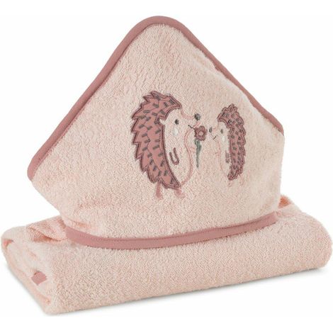 Asciugamano con cappuccio BABY68 rosa 100x100 cm (1/5)