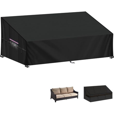 Gartensofa Abdeckung 3-Sitzer wasserdicht winddicht 205x85x80/40cm (1/5)