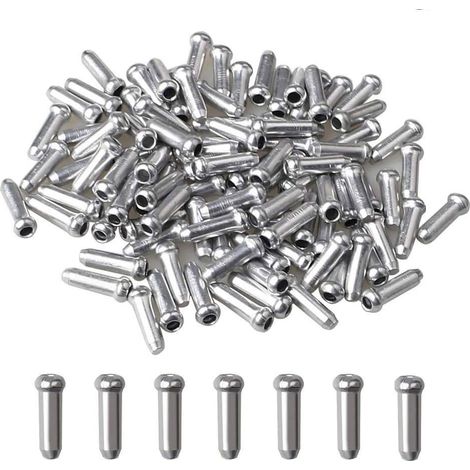 100pcs embouts de cable de vélo, embouts de cable de couverture d'extrémité de frein en alliage d'aluminium sertissages pour vélo de montagne (1/5)