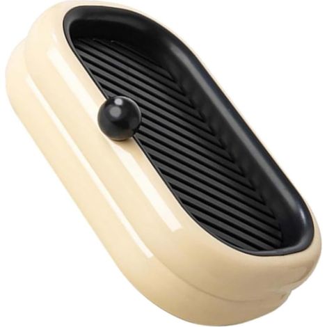 Porte-savon mural double couche beige, auto-adhésif, avec égouttoir pour salle de bain, douche et toilettes. Adhésif sans perçage (1/5)