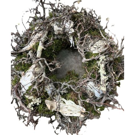 Dekokranz Moos Bonsai Birke Ø 35 cm grün/braun