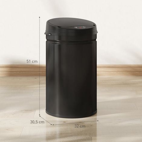 Poubelle à capteur de 30 litres avec fonction de fermeture douce,poubelle en acier inoxydable sans contact pour cuisines hygiéniques-Chi