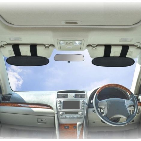 pièces - Extension de pare-soleil - 35,5 x 15 cm - noir, argent - Protection solaire de voiture - Polyester (1/5)