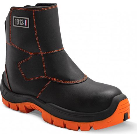 Gaston Mille – Chaussures de sécurité hautes soudeurs S3L HI HRO FO WG LG VONO343 – Cuir pleine fleur – Semelle polyuréthane Fusiongrip – Embout non métallique (1/3)