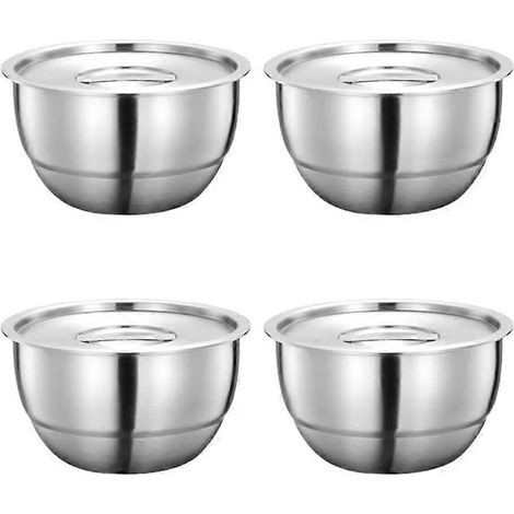 4er-Set Reisschalen aus Edelstahl 304 mit Deckel – Dicke, hitzebeständige Suppenschalen – Küchenutensilien (1/5)