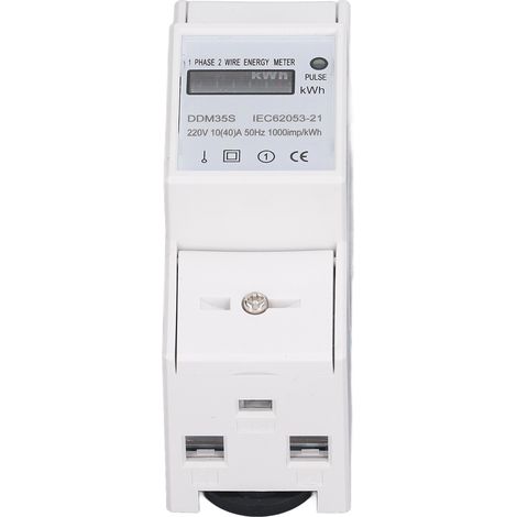 Testeur de compteur d'énergie monophasé numérique sur rail DIN, moniteur de consommation électrique 10-40 A CC 220 V (1/5)