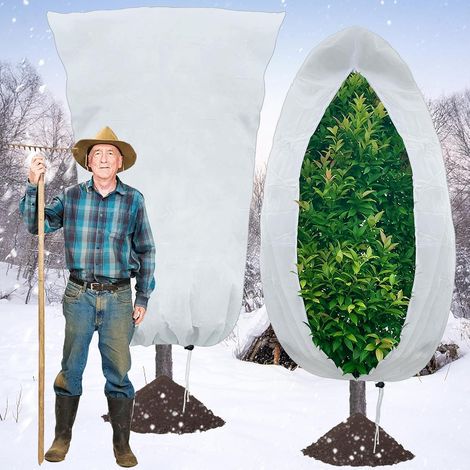 LaBlanc - Confezione da 2 sacchetti antigelo in pile con coulisse e cerniera per arbusti e alberi da frutto in vaso, 180 x 120 cm (1/5)