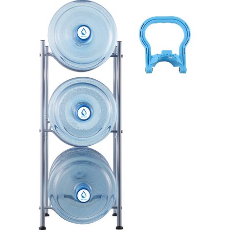 Mophorn 3-stufiger Wasserkrughalter, 5-Gallonen-Flaschenständer, robuster Wasserkrugständer für Küche, Büro, Wohnzimmer, Silber