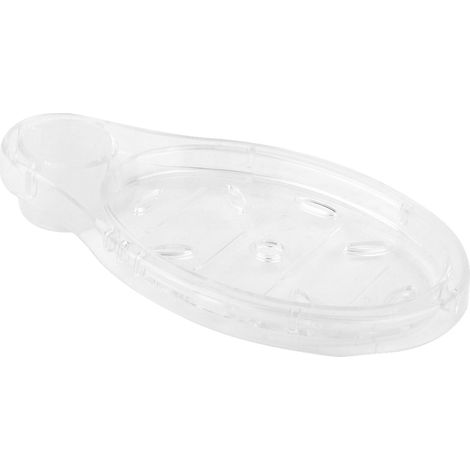 Runde, transparente Acryl-Seifenschale, Duschseifenhalter mit Abflussstange und Abflussloch für Hotelbäder, geeignet für Duschsäulen mit einem Durchmesser von 2,5 cm.