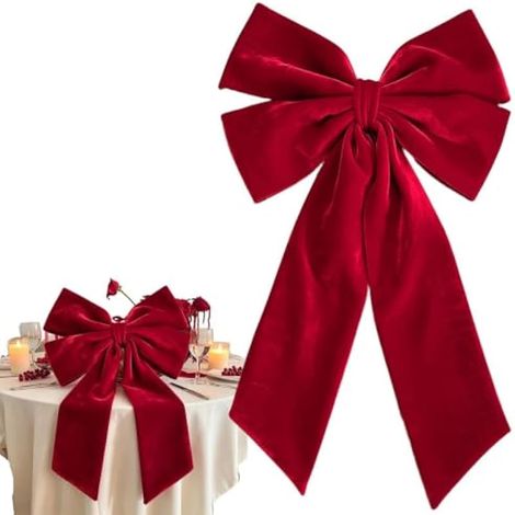 Grand nœud pour sapin de Noël - Ornements en ruban de Noël - 62 x 111 cm (1/5)