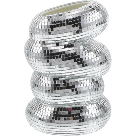 Vase à Fleurs Incassable et Facile à Nettoyer Spirale Miroir Argenté en Plastique Moderne et Brillant Décoration de Table pour Fête ou Événement (1/5)