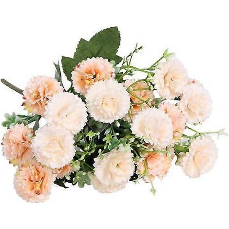 Œillets artificiels, 20 têtes, fleurs réalistes en soie, pour mariage, fête ou maisonChampagne (1/5)