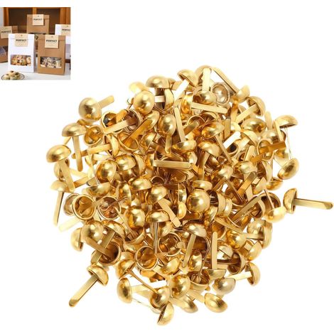 120 pièces Attaches Parisiennes Dorées,Mini Brads Ronds en Métal de 8mm,pour Scrapbooking,Loisirs Créatifs,Projets Scolaires et Bricolage Papier,pour Cartes,Albums et Fournitures Artistiques (1/5)