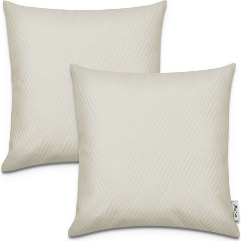 Paco Home Housses De Coussin Décoratif Velours Côtelé Housse De Coussin Lot Canapé 2pcs-Set, Beige 4 (de)