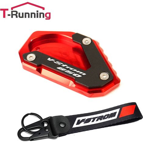 (Kit 650 Rouge) Compatible avec les motos SUZUKI V-STROM 650/XT 1000 DL1000 VSTROM 650 DL650 1050 : béquille latérale, extension et plaque de support maxpower (1/4)