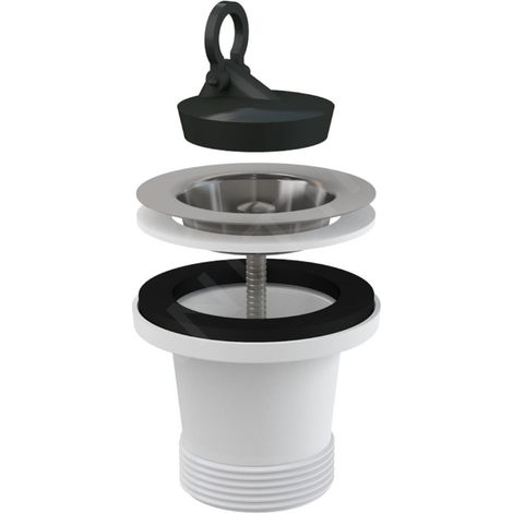 Bonde d'évier surélevée 6/4", crépine en acier inoxydable DN70 (1/2)