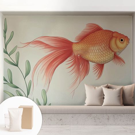 Tapete Dekorative Vliestapete mit Klebe für Wand - Mustertapete - moderne Einrichtung - für Büro Wasserschönheit 208x146 cm (1/5)
