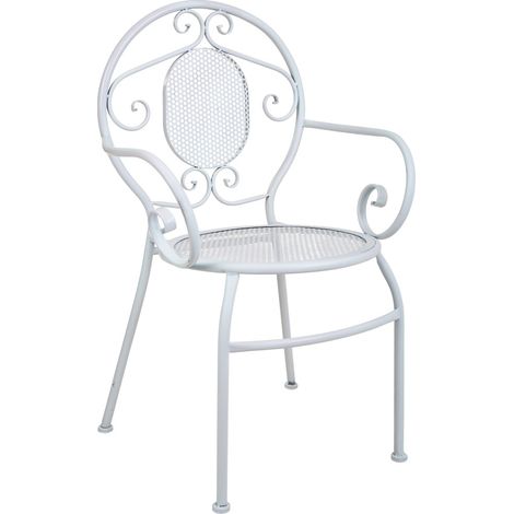 Sillón de forja blanco 58x54x88