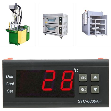 Thermostat Numérique STC 8080A+ pour Réfrigération, Dégivrage et Alarme de Température (1/5)