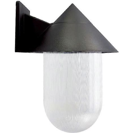 Applique murale d'extérieur moderne et simple en plastique PC, abat-jour E27, étanche IP54, pour jardin ou terrasse, noir. (1/5)