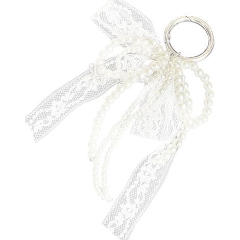 Perles décoratives et nud papillon en dentelle, perles à-Blanc (1/5)