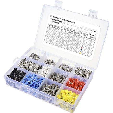 TRU COMPONENTS TC-11991836 Aderendhülsen-Sortiment 0.5 mm², 0.75 mm², 1 mm², 1.5 mm², 2.5 mm², 4 mm²