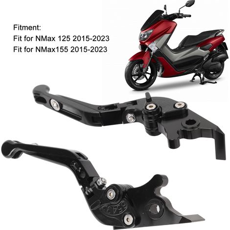 Manetas de freno y embrague plegables para NMax - Par en aleación de aluminio negro (1/5)
