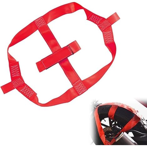 Sangle Moto Remorque, Sangle D'arrimage Universelle pour Roue Arrière de Moto, Sangle de Fixation de Véhicule pour Roue Arrière Pneu - Rouge (1/5)