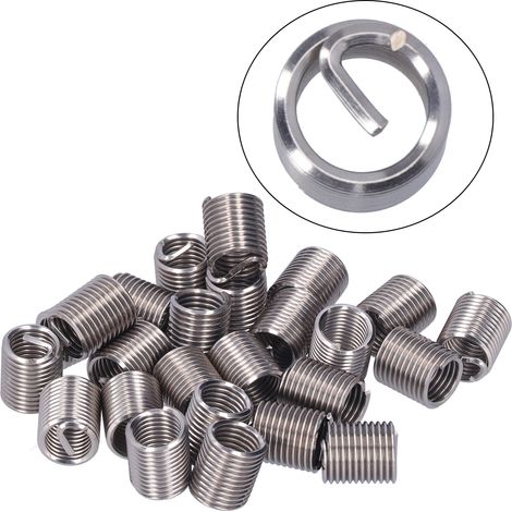 20 pièces de réparation de filetage M12 x 1,75, insert fileté, écrou, rallonge de fil enroulé, consommables 2D