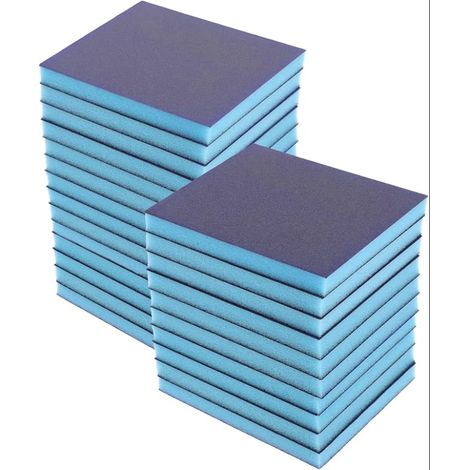 Éponges de Ponçage Grain Papier Abrasif, Bloc Mousse Cale à Poncer Sec/Humide Réutilisable Lavable pour Bois Mur Métal Plastique Peinture (1/5)
