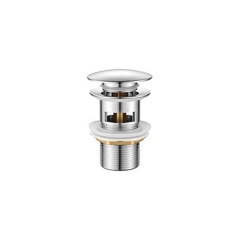 Bonde de lavabo pop-up chromée – Laiton résistant aux rayures – Compatible avec trous de 1/4' – Système de trop-plein intégré (1/5)