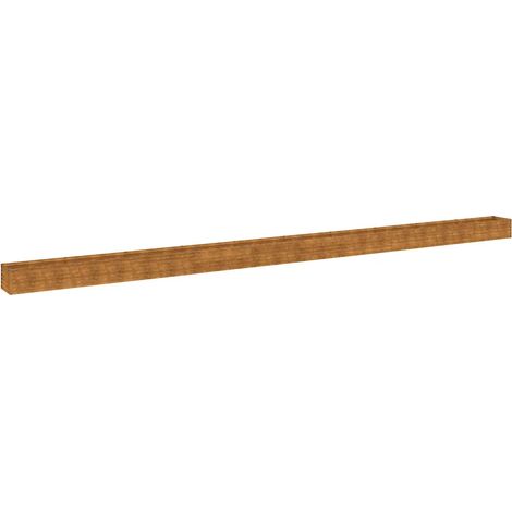 Set di 1 fioriera rialzata decorativa da giardino 960 x 50 x 36 cm in acciaio corten marrone 020046132