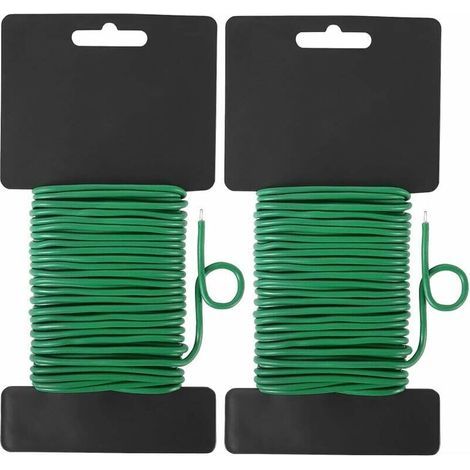 Paquet de 2 attaches souples pour plantes de jardin, idéales pour la maison, le bureau et le jardinage, 20 mètres, vert (1/5)