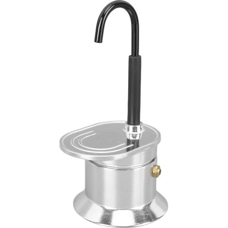 Caffettiera moka a tubo singolo da 1 tazza (50 ml) con beccuccio in lega di alluminio, ideale per feste all'aperto e viaggi.