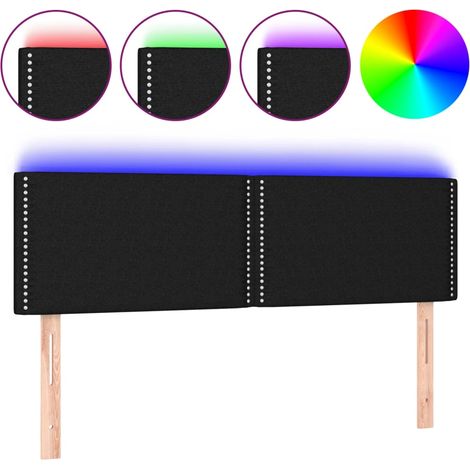 Maison Exclusive - Testiera a LED Nera 144x5x78/88 cm in Tessuto