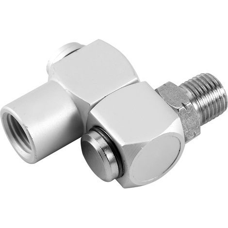 Conectores universales de aluminio de 360° (4 piezas) para manguera de aire de 1/4" - Adaptador giratorio (1/5)