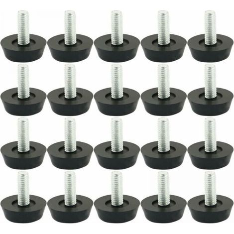 BUNTHAUS 20pcs Pieds M6 x 20mm de Nivellement Meuble Réglable Pied Réglable Patinn Meuble Jambe Pied de Table Chaise Base Protection Plancher Vis Glisse
