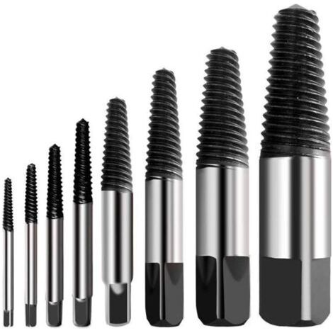 Extracteur de Vis Cassé Extracteur de Vis Multi-éclaté Kit Dureté en Acier Inoxydable Extracteur de Boulon de Vis Cassé Facile à Décoller Convient pour Enlever des Vis Endommagées (8pcs) (1/4)