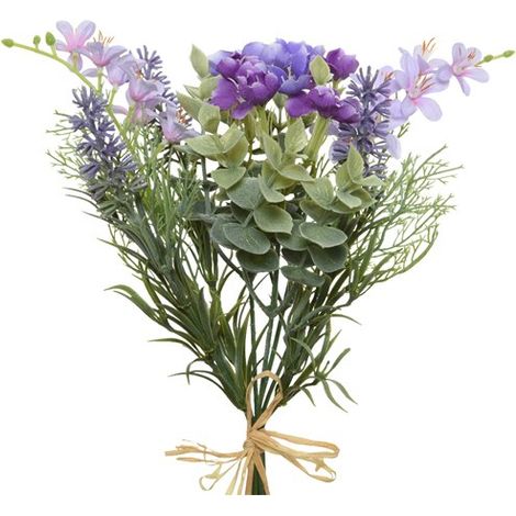 MAZZO DI FIORI VIOLA H31CM CON LACCETTO IN JUTA (1/2)