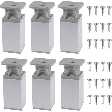 Patas de mueble regulables fabricadas en aluminio, para sofá, cama y muebles de armario. (1/5)