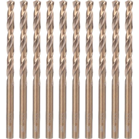 10 forets hélicoïdaux à queue droite HSS CO pour plaques en acier inoxydable et en fer (5,5 mm) (1/4)