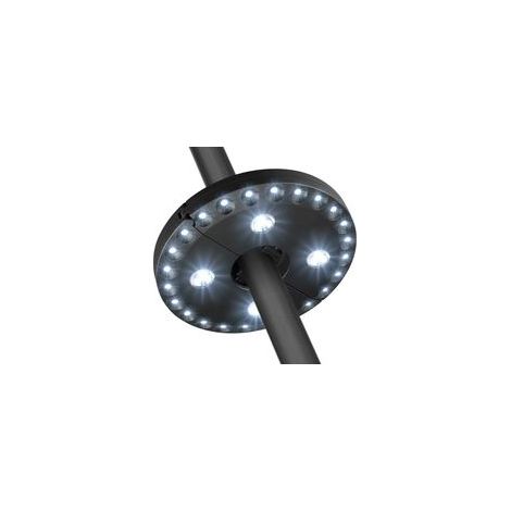 Kabellose LED-Sonnenschirmleuchte mit 28 LEDs, batteriebetrieben, für Garten, Balkon oder Sonnenschirmstange. Stangenmontage. 3 Helligkeitsstufen. Dimmbar. Ideal für Sonnenschirme, Camping, Zelte oder