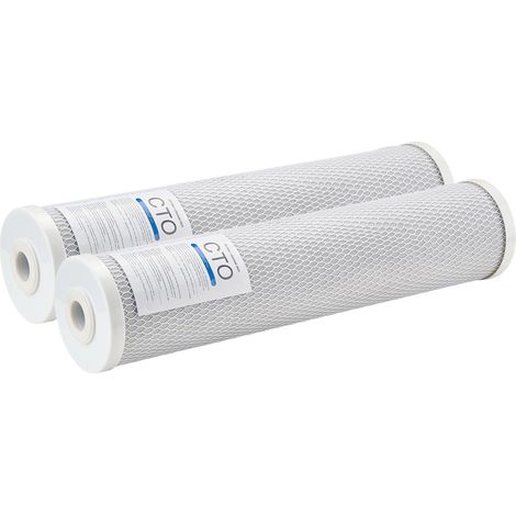 Mophorn Wasserfilterkartusche für das ganze Haus, 4,5 x 20 Zoll Kohleblock, kompatibel mit 3-stufigen Heimfiltersystemen, reduziert Chlor, unangenehmen Geschmack und Gerüche, 2er-Pack