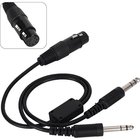 Câble Adaptateur de Casque D'aviation pour XLR à GA, Double Prise 5 Broches avec Prises 206 250 Pouces pour Pilotes D'aviation Générale (1/5)