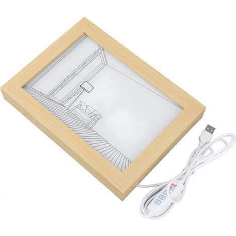 Dekorativer LED-Nachttisch mit Beleuchtung, 3 einstellbare Farben, für Wohnzimmer, Schlafzimmer, Büro, USB-Anschluss, Modell S (1/5)