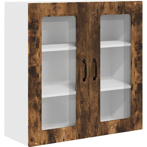 Meuble mural de cuisine，Armoire de cuisine avec étagère Chêne fumé 80 x 31 x 80 cm CFW62013 (1/5)