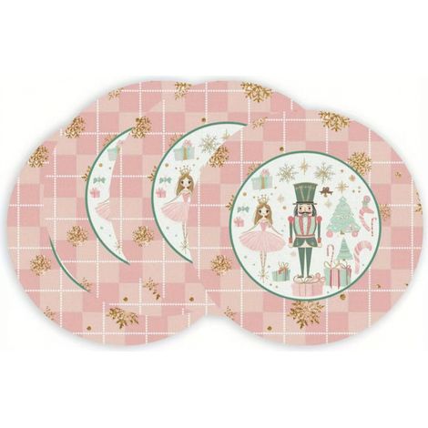 Sets de table de Noël ronds, décorés de bonhommes de neige, impression vinyle non imperméable - 37 x 37 cm (lot de 4) - 11