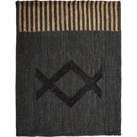 Tapis 200 x 250 cm Jute - Noir, Naturel