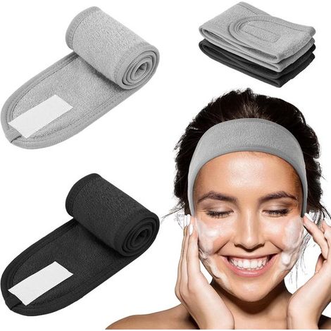 2er-Pack verstellbare Stirnbänder, geeignet für die Hautpflege - rutschfeste Stirnbänder für das Gesichts-Make-up, perfekt zum Duschen und für Sport. (1/5)