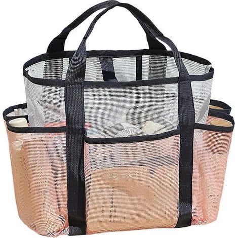 Sac de plage portable, sac de rangement pour salle de bain, sac de plage pliable en filet, sac de sport et de natation, sac de rangement portable grande capacité A (1/5)